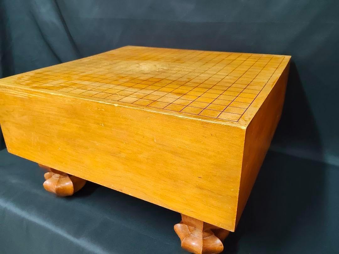 足付碁盤 5寸（厚さ14.5cm）木製 クチナシ型足 へそ有り 囲碁